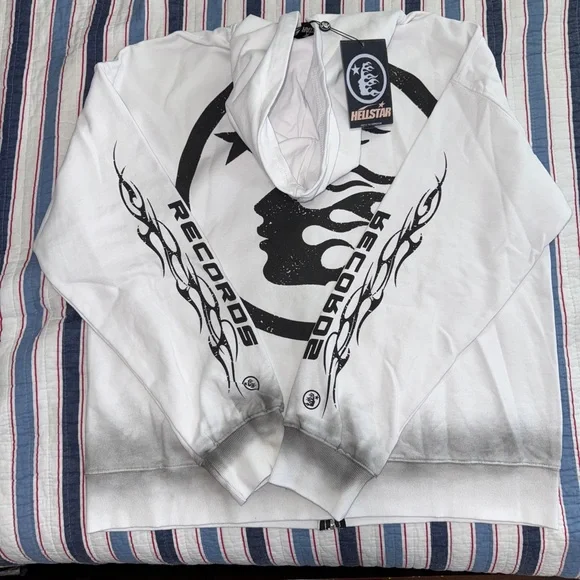 Hellstar Records White and Pink Hoodie